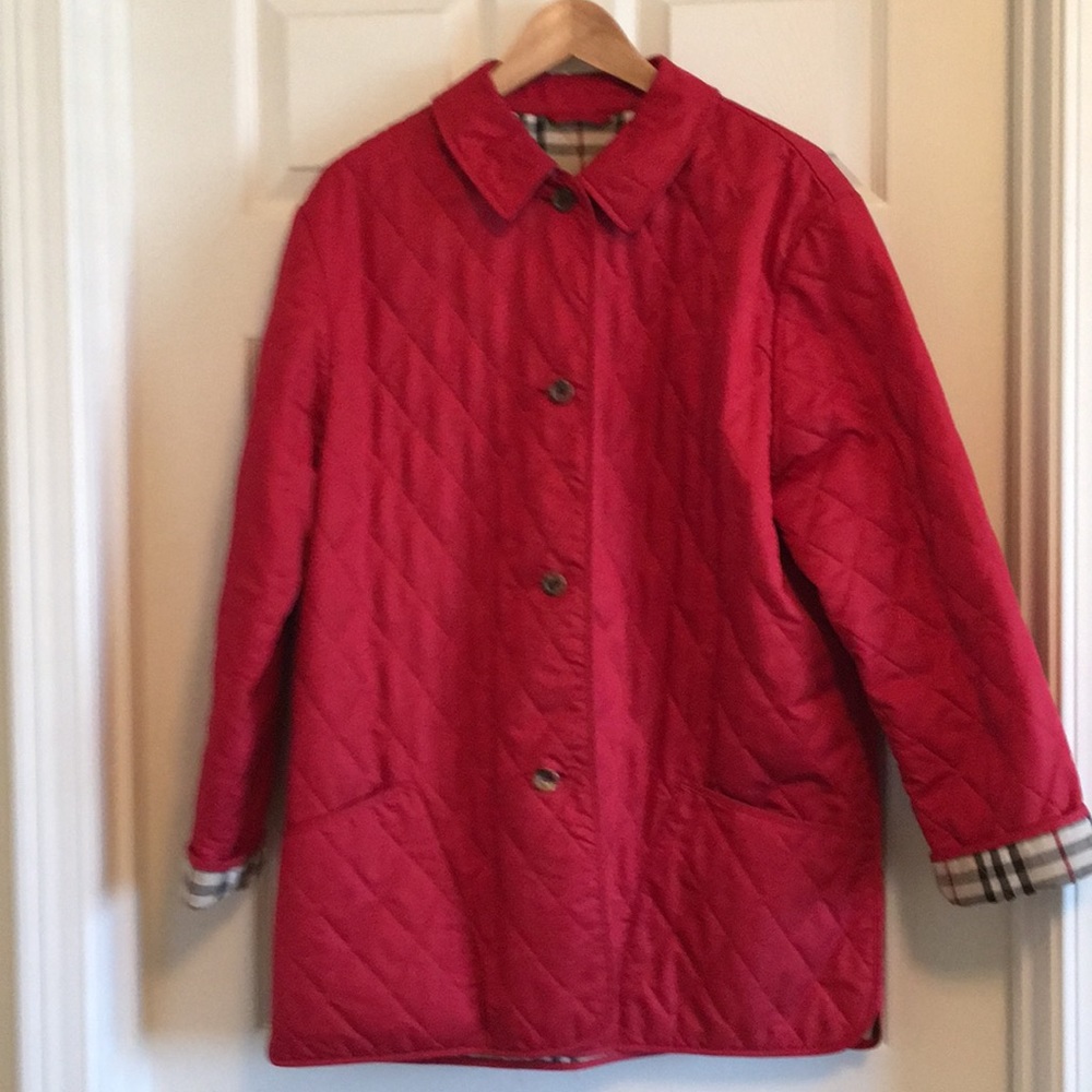 Burberry Red quilted jacket - L